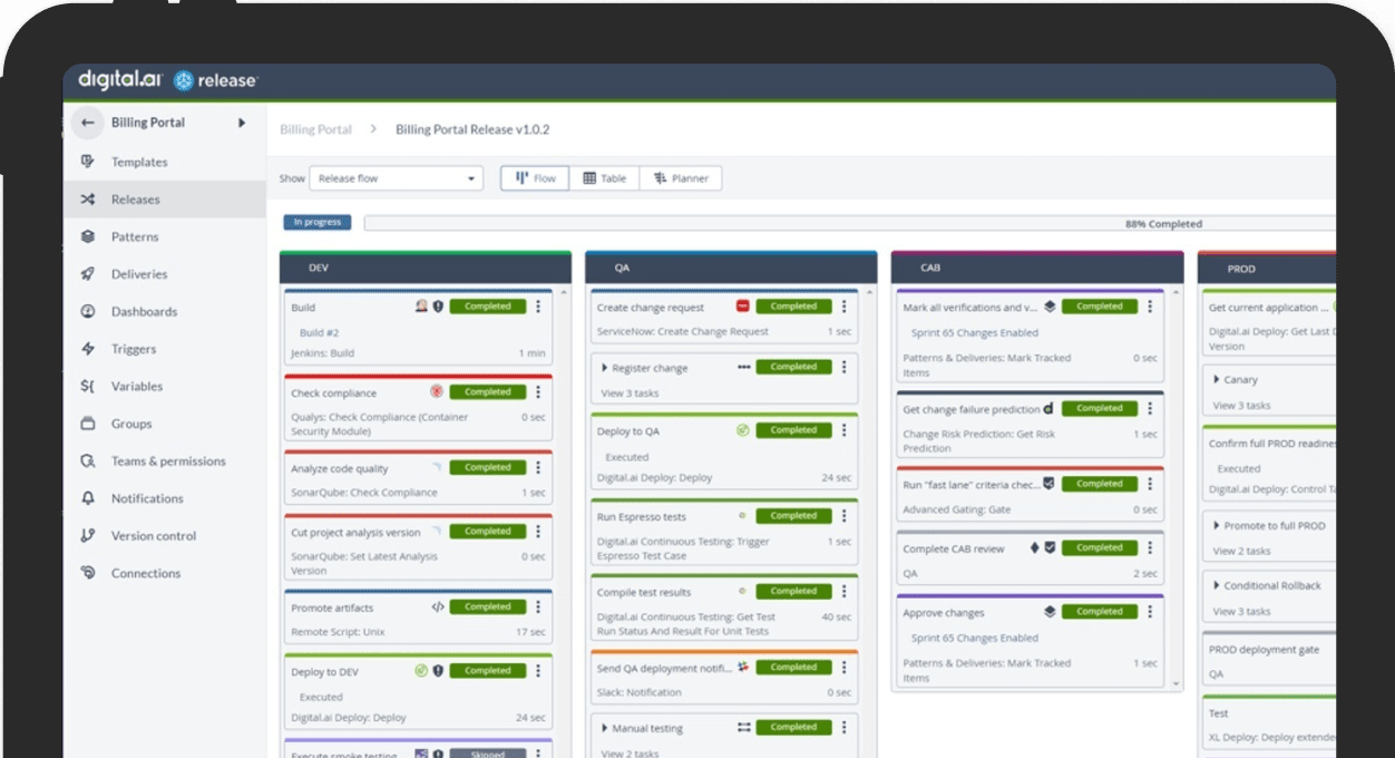 Release_Main Billing Portal module screenshot from Digital.ai Release product