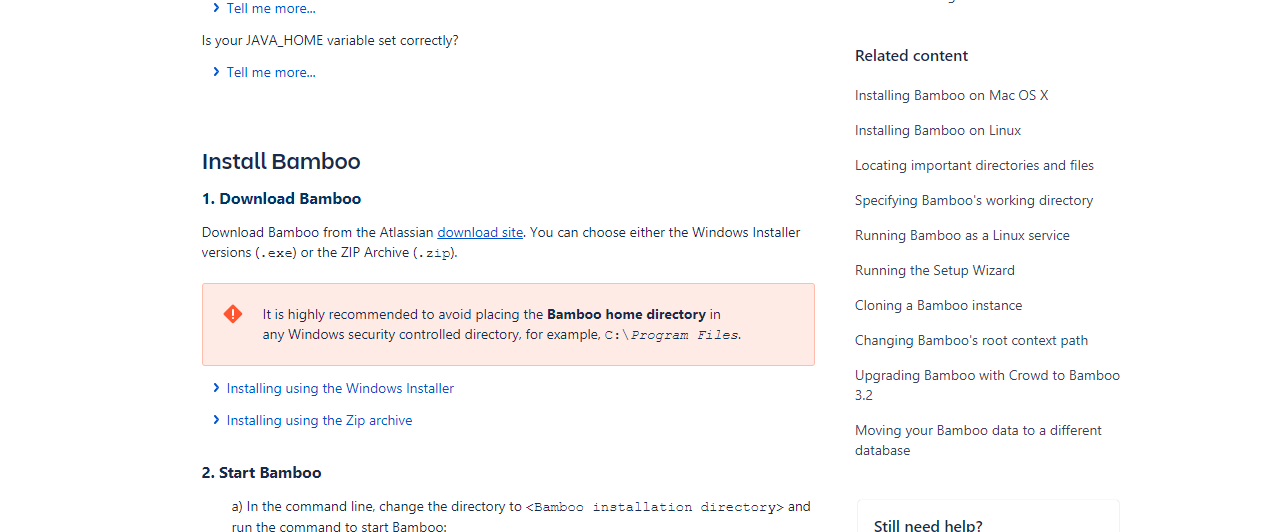 install bamboo CI Server
