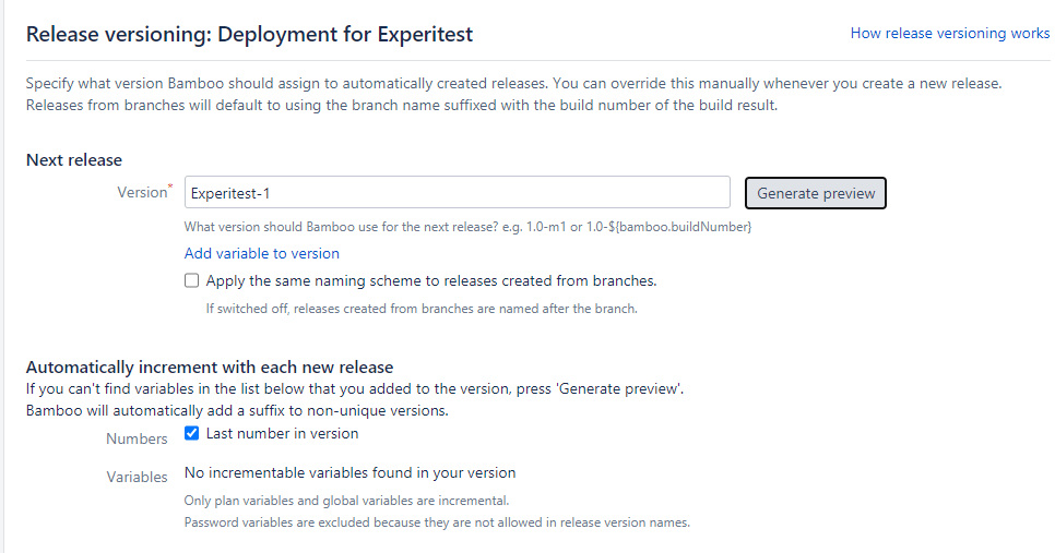 Release Versioning